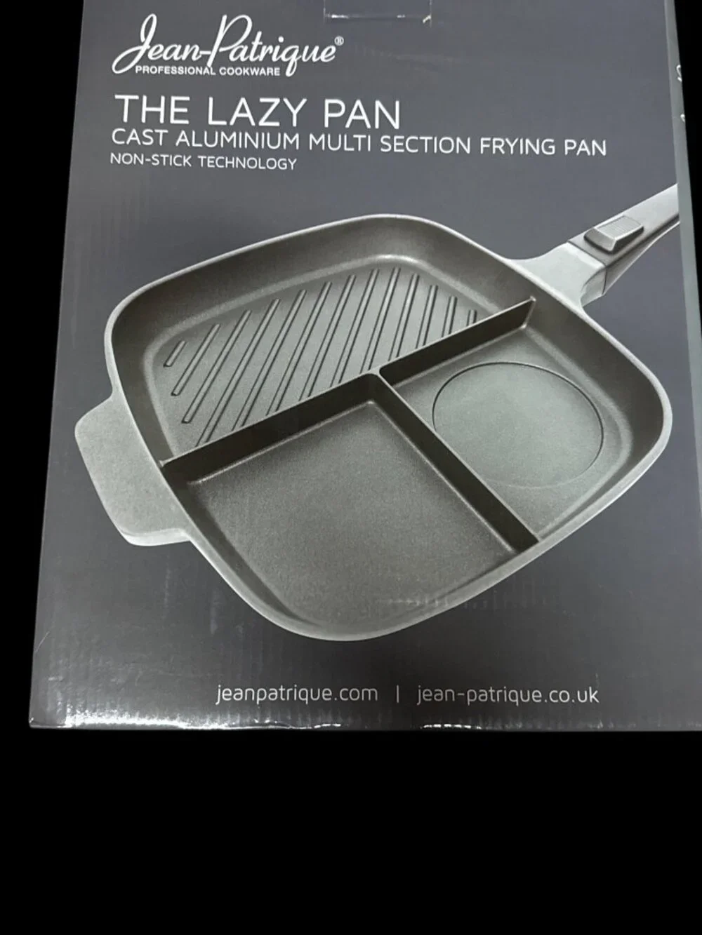 Jean-Patrique Lazy Pan for Breakfast Egg Poacher Frying Pan, Black New in Box